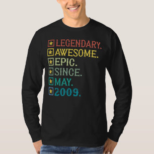 Legendary Awesome Epic Since May 2009 13th Birthda T-Shirt