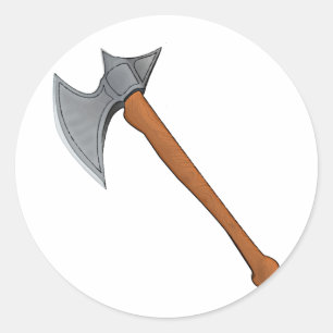 Legendary battle axe classic round sticker