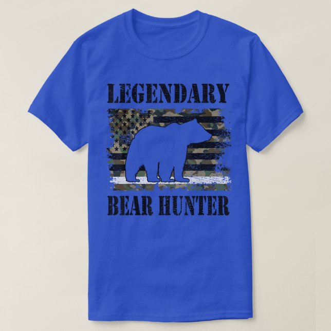 Legendary Bear Hunter US Flag Bear Hunting Lover 1 T-Shirt (Design Front)
