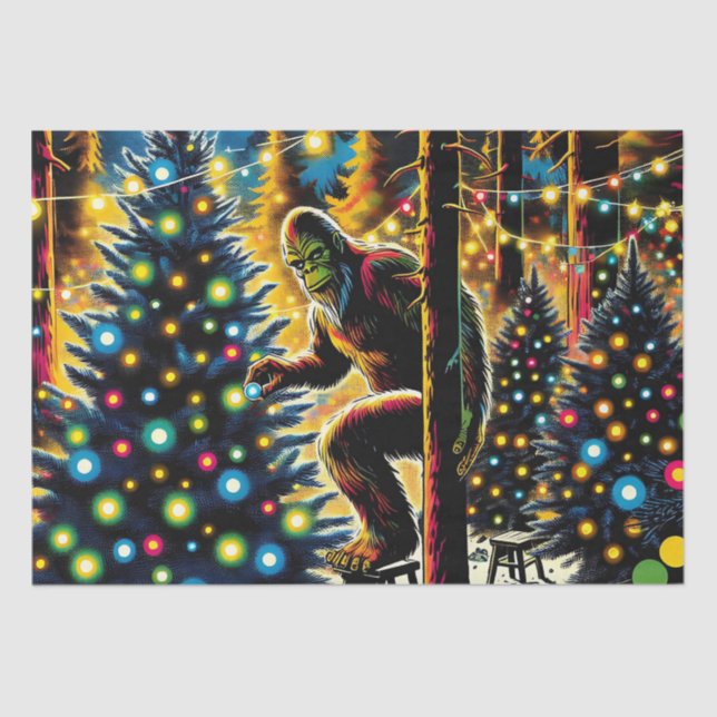 Legendary Christmas Bigfoot  Tissue Paper (Front)