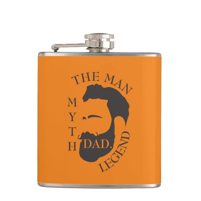 Legendary Dad The Man Myth Father Tribute Gift Hip Flask (Front)
