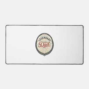 Legendary Dad Vintage Engraving Shirt Design_1 Desk Mat