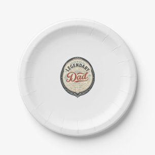 Legendary Dad Vintage Engraving Shirt Design_1 Paper Plate