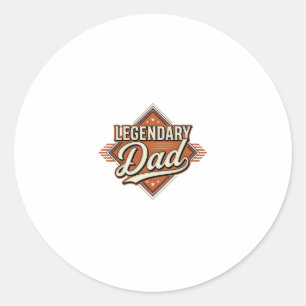 Legendary Dad Vintage Engraving Shirt Design (2)_1 Classic Round Sticker