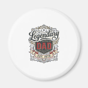 Legendary Dad Vintage Engraving Shirt Design (3)_1 Magnet