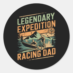 Legendary Expedition Racing Dad Mountain Biking Pa Classic Round Sticker