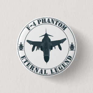 Legendary F-4 Phantom Fighter Aircraft 3 Cm Round Badge