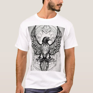 Legendary Geometric Eagle Tattoo Stencil T-Shirts