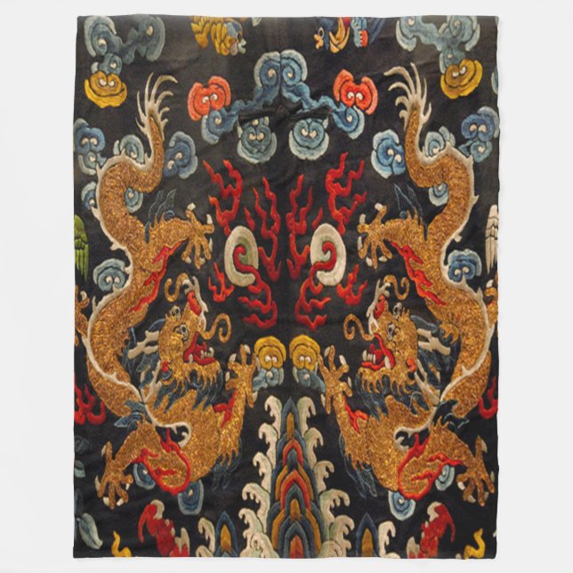 Legendary Ghost Samurai Dragon Master Fleece Blanket (Front)