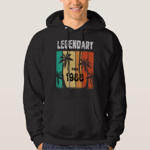 Legendary Hawaii 1988 34th Birthday Summer For 34 Hoodie