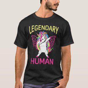 Legendary Human Dabbing Dancing Unicorn Gamer T-Shirt