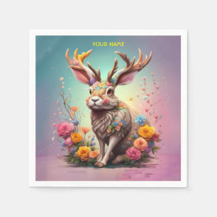 Legendary Jackalope Funny Vintage Retro Scary Napkin