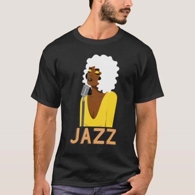 Legendary Jazz Artist Singer  I Love Jazz T-Shirt (Front)