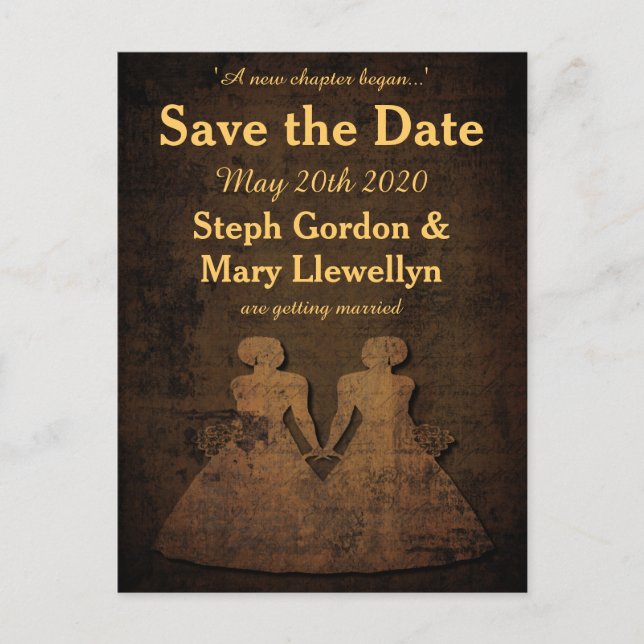 Legendary Love Save the Date Postcard Gay Wedding (Front)
