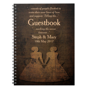 Legendary Love Story Lesbian Wedding Guestbook Notebook