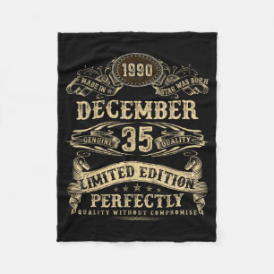 Legendary Man Born December 1990 35th Birthday Fleece Blanket
