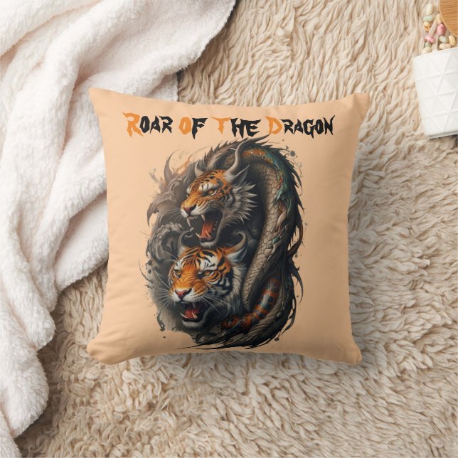 Legendary Might: Tiger Meets Dragon Cushion (Blanket)