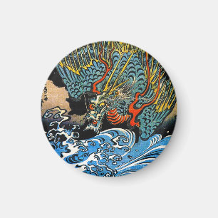 Legendary mythical Dragon Utagawa Kuniyoshi art Magnet