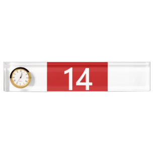 Legendary No. 14 in red and white Nameplate