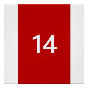 Legendary No. 14 in red and white Poster