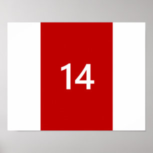 Legendary No. 14 in red and white Poster