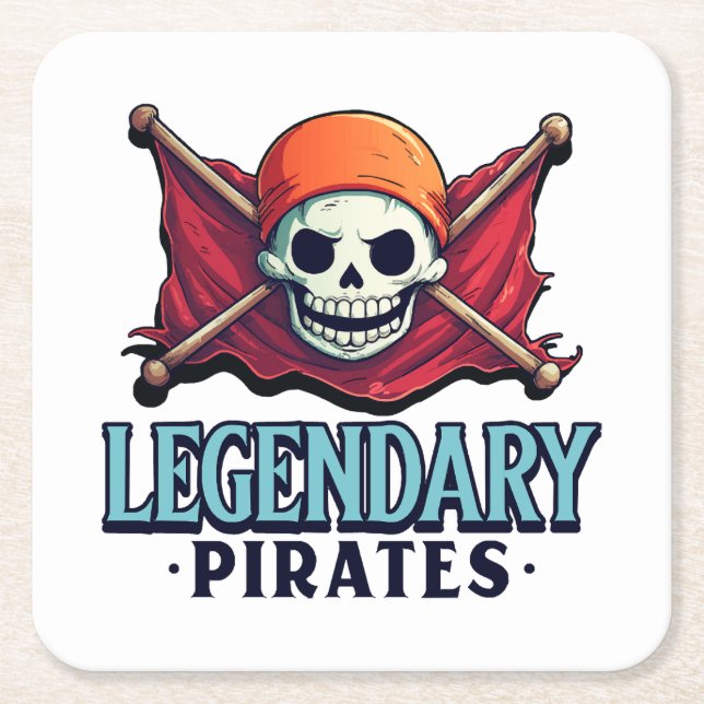Legendary Pirates Square Paper Coaster (Front)