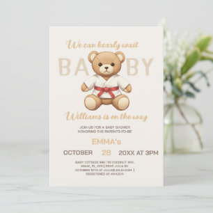 Legendary Red Belt Judo Bear – Baby Shower Invitation