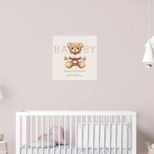 Legendary Red Belt Judo Bear – Baby Shower  Poster