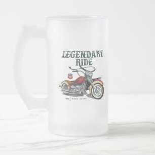Legendary Ride Frosted Glass Beer Mug