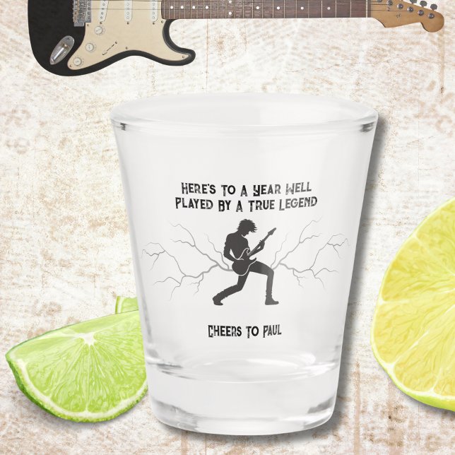 Legendary Rockstar Birthday Musician  Shot Glass (Raise a toast to a Legend! Great for a high-quality keepsake and party favor)