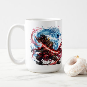 Legendary Samurai & Blue Dragon Mug Japanese War