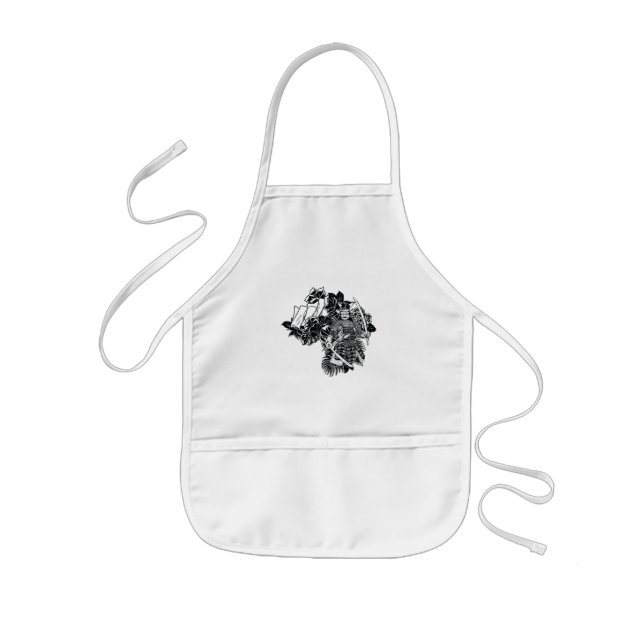 Legendary Samurai Warrior with Katana Design Kids Apron (Front)