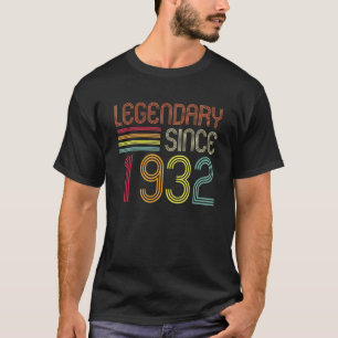 Legendary Since 1932 90th Birthday Retro  90 Years T-Shirt