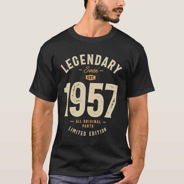 Legendary Since 1957 66th Birthday T-Shirt (Front)