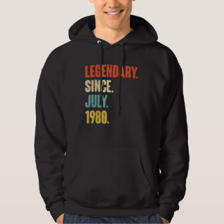 Legendary Since July 1980  42 Year Old  42nd Birth Hoodie
