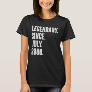 Legendary Since July 2000  22 Year Old  22nd Birth T-Shirt