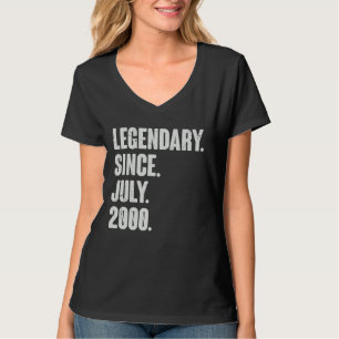 Legendary Since July 2000 22 Year Old 22nd Birth T-Shirt