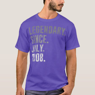 Legendary since July 2008 14th birthday vintage 20 T-Shirt