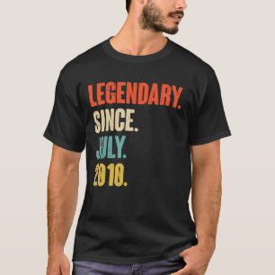 Legendary Since July 2010 12 Year Old 12th Birth T-Shirt
