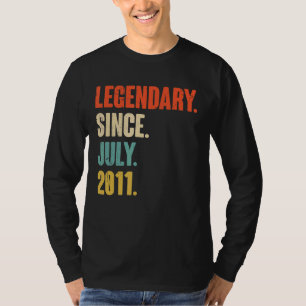 Legendary Since July 2011 11 Year Old 11th Birth T-Shirt