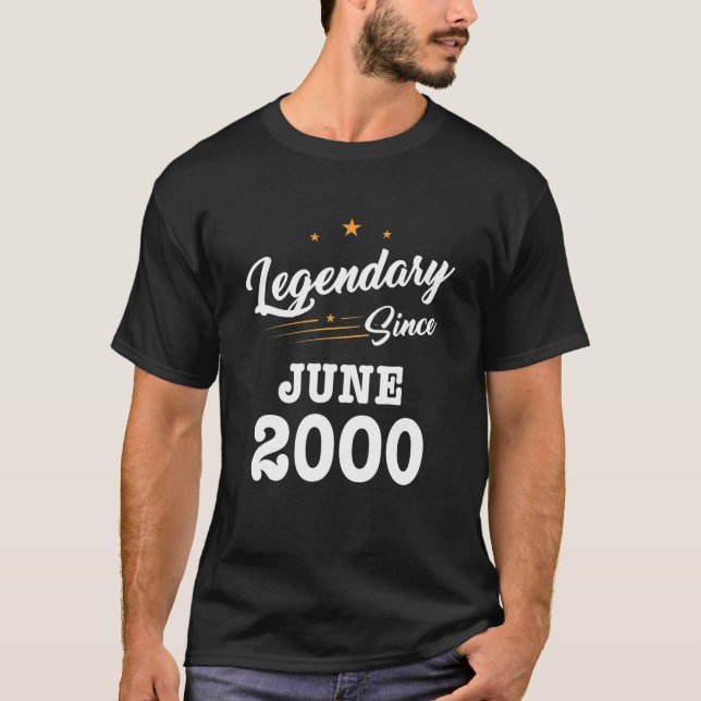 Legendary Since June 2000 21St Birthday Tee For 21 (Front)
