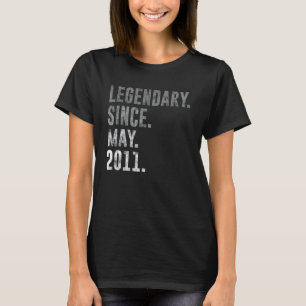Legendary Since May 2011 11th Birthday Vintage 201 T-Shirt
