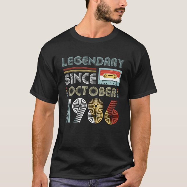Legendary Since October 1986 Birthday Vintage T-Shirt (Front)