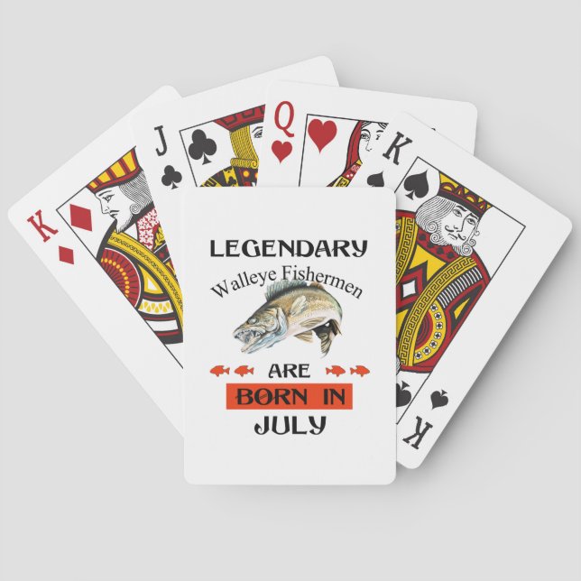 Legendary Walleye Fishermen Are Born in July Playing Cards (Back)