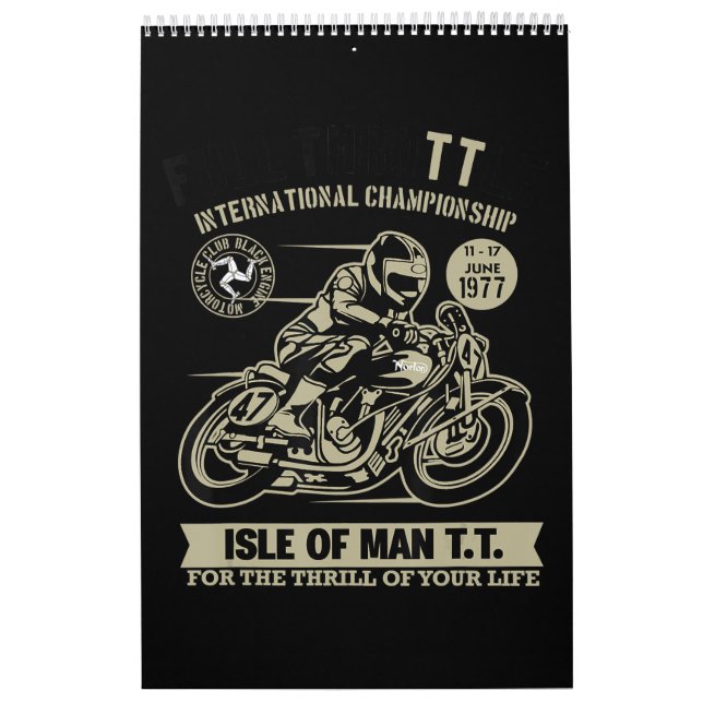 Legendary With Motorcycle Racing Art Gift Calendar (Cover)