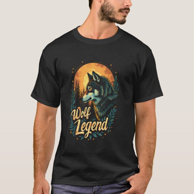 Legendary Wolf Moonlit Wolf Legend Graphic T-Shirt (Front)