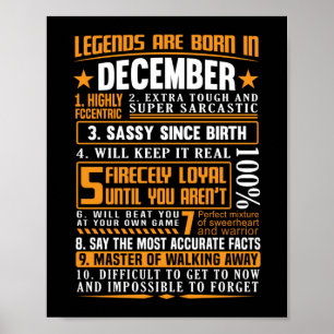 LEGENDS ARE BORN IN DECEMBER BIRTHDAY MONTH POSTER