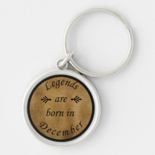 legends are born in december vintage birthday  key ring