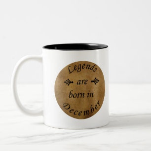 Legends are Born in December Vintage Birthday Two-Tone Coffee Mug