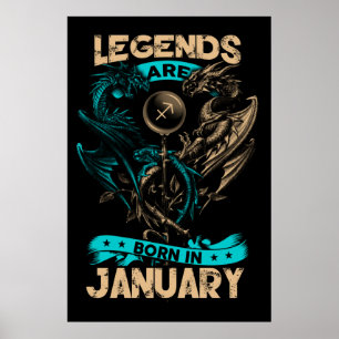 Legends Are Born In January Poster